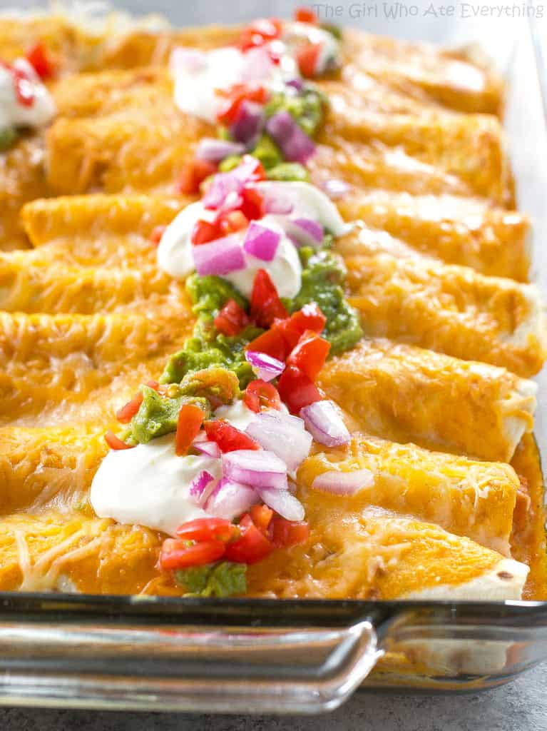 TheGirlWhoAteEverything_SweetPotatoAndBlackBeanEnchiladas_Hero _Vertical - Sweet Potato and Black Bean Enchiladas