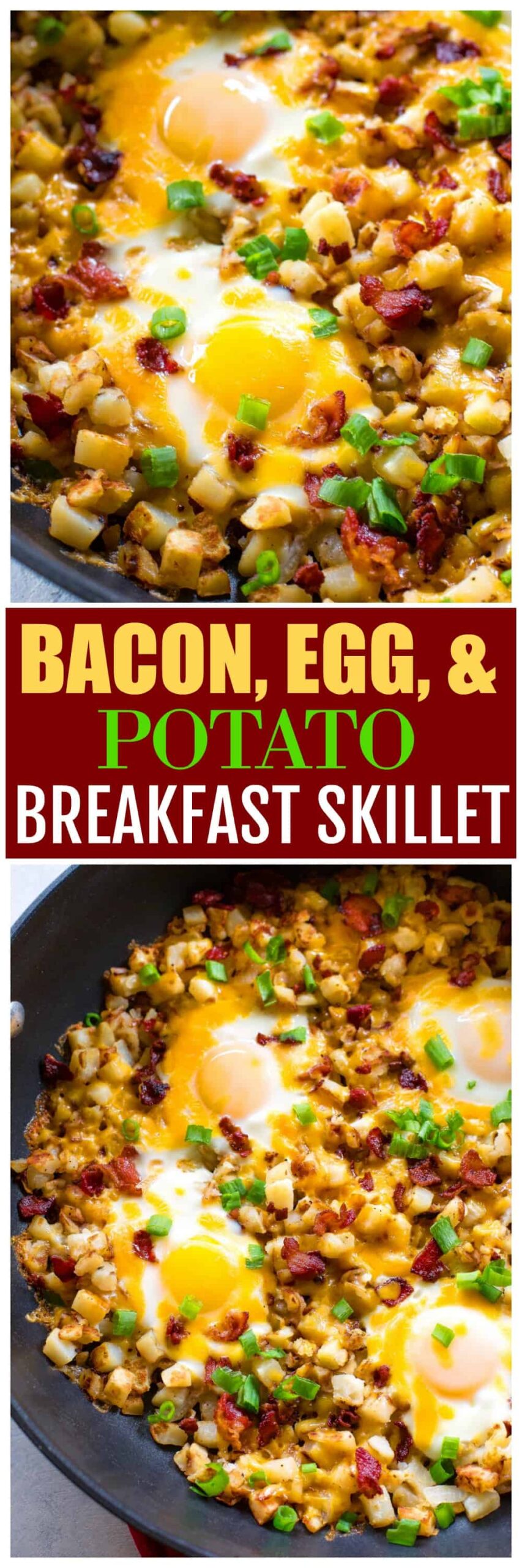 bacon egg potato breakfast skillet scaled - Bacon, Egg, and Potato Breakfast Skillet