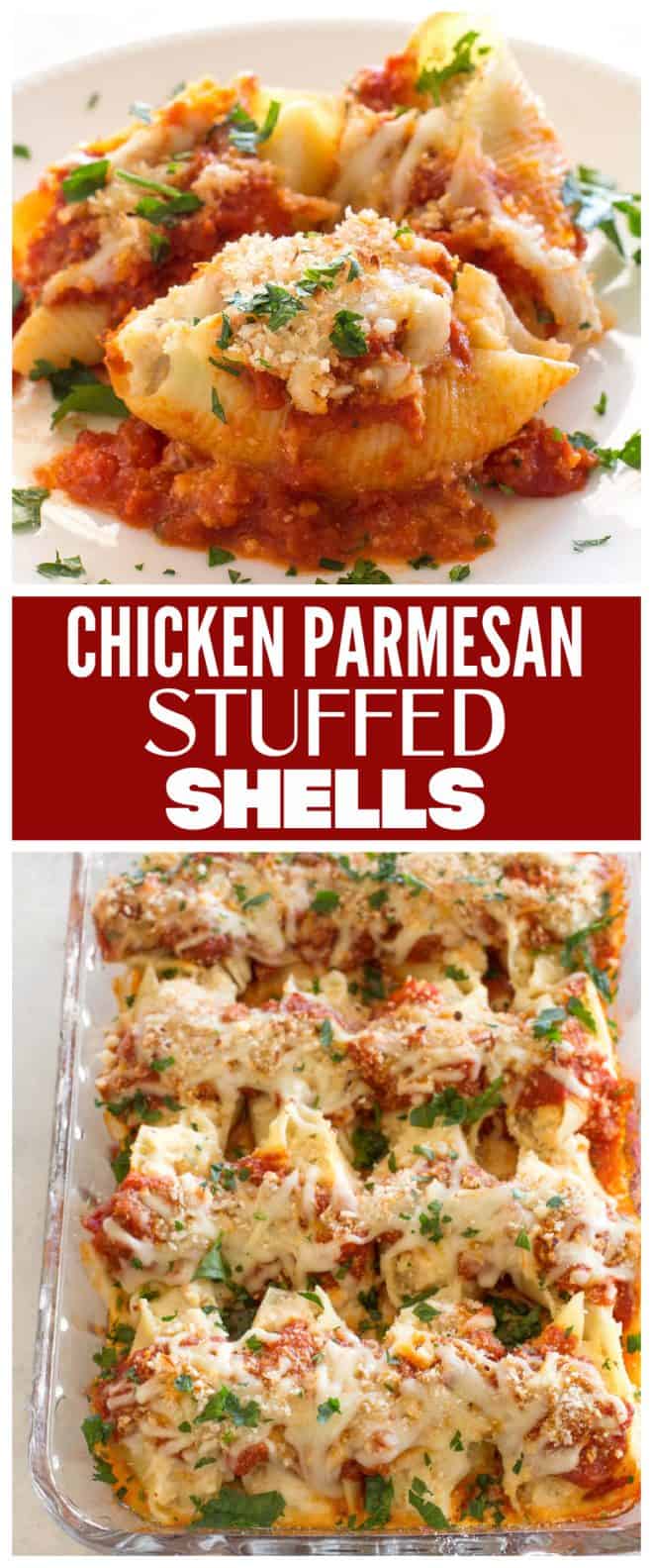 chicken parmesan stuffed shells - Chicken Parmesan Stuffed Shells