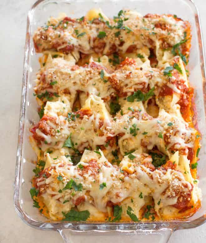 chicken parmesan stuffed shells - Chicken Parmesan Stuffed Shells