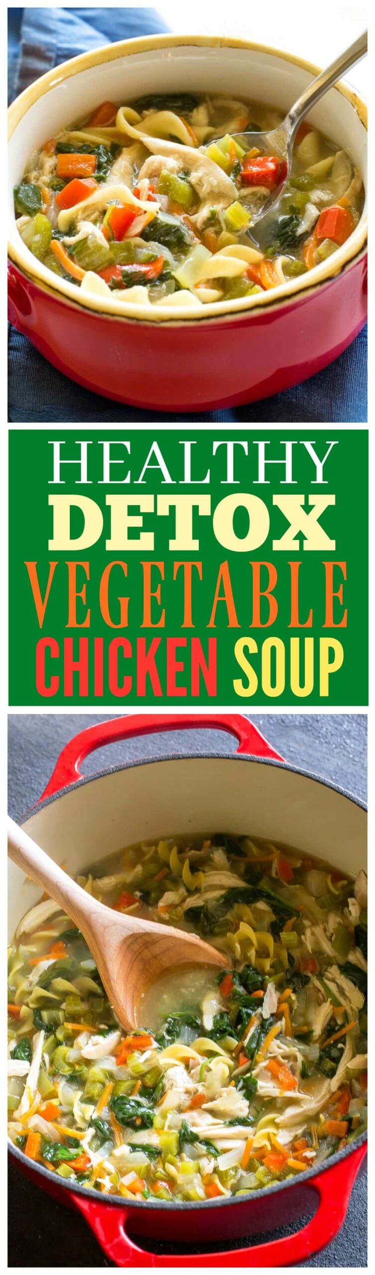 Healthy Vegetable Chicken Soup - this soup is FULL of veggies and great to detox when you need to eat healthy! #healthy #vegetable #chicken #soup #dinner