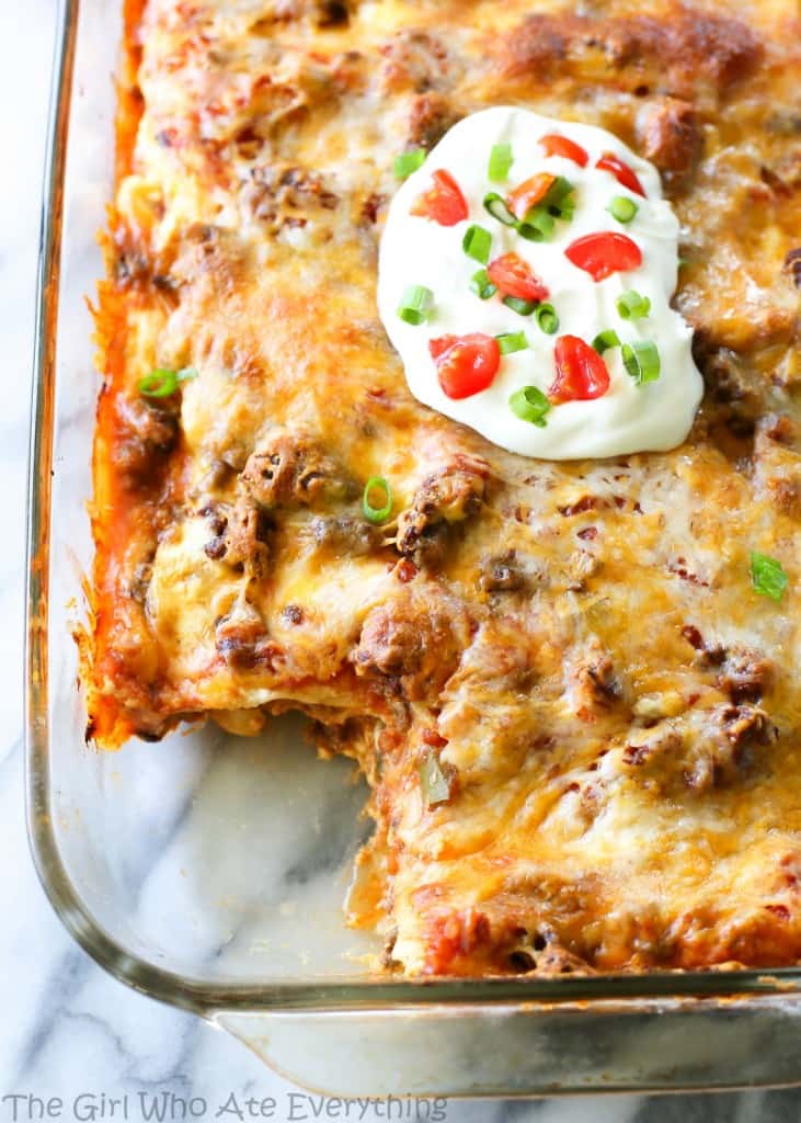 taco lasagna slice - Taco Lasagna