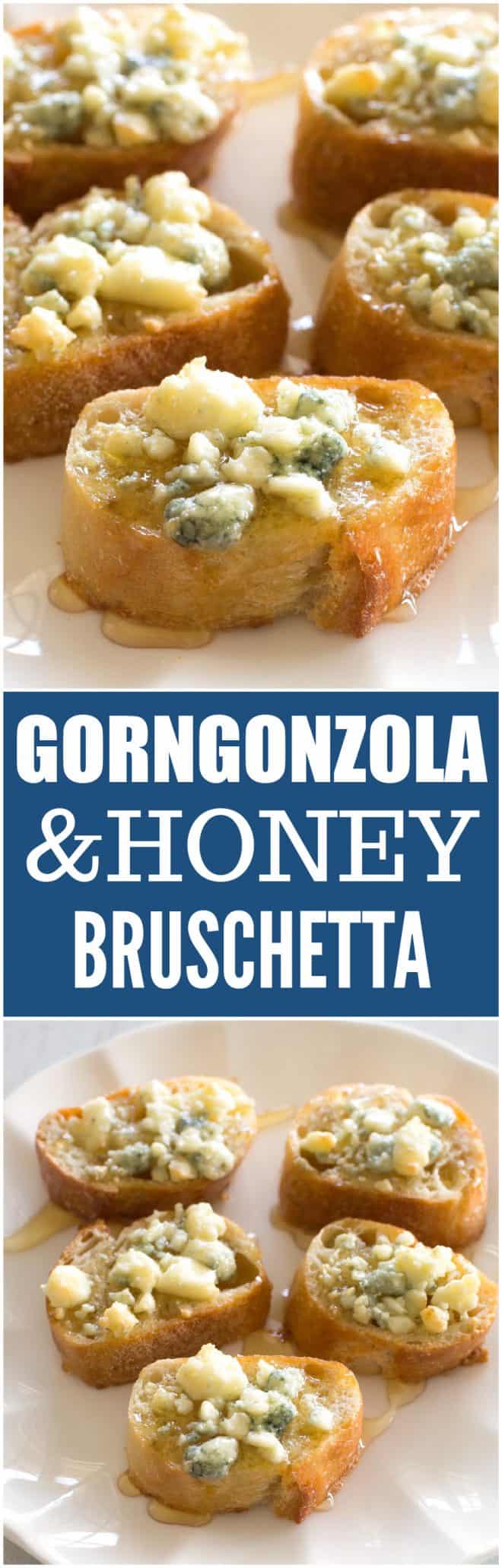 gorgonzola and honey on bread