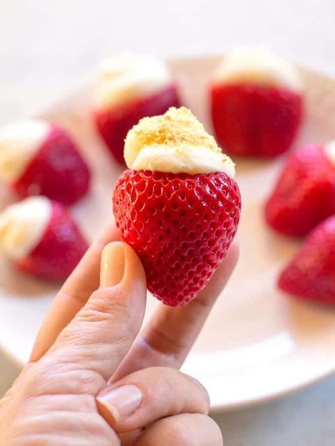 fb image - Cheesecake Stuffed Strawberries
