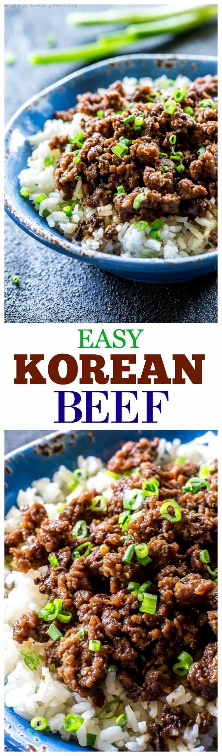 Korean Beef Bowl - a quick version of the classic served over rice or in lettuce wraps for a low-carb option. #korean #beef #easy #dinner #recipe