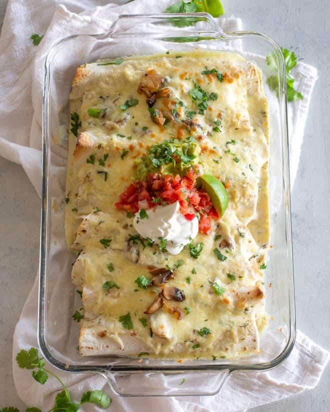 fb image - Mushroom, Spinach, and Chicken Enchiladas