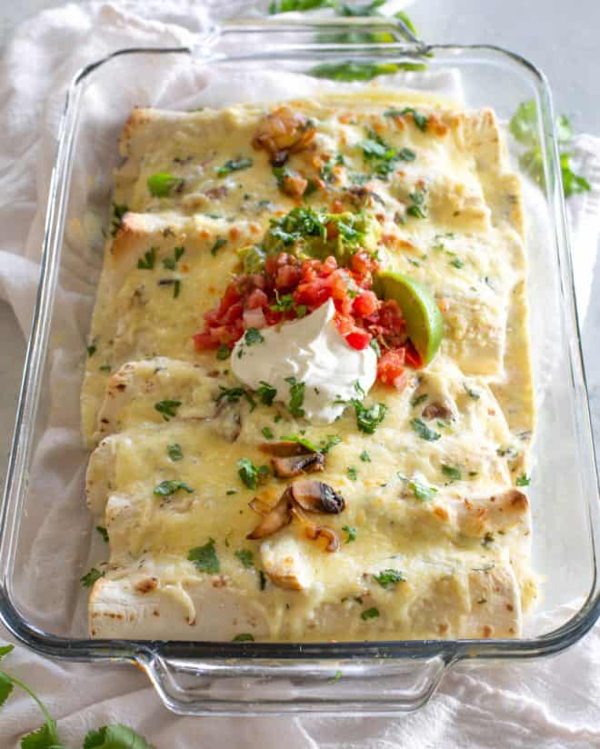 fb image - Mushroom, Spinach, and Chicken Enchiladas