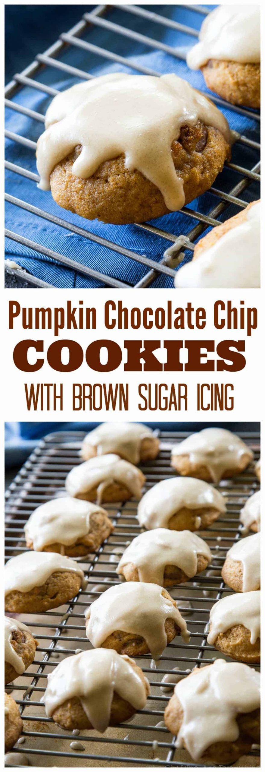 Pumpkin Chocolate Chip Cookies - these soft pumpkin cookies will be a fall favorite every year. #pumpkin #brownsugar #chocolatechip #cookies
