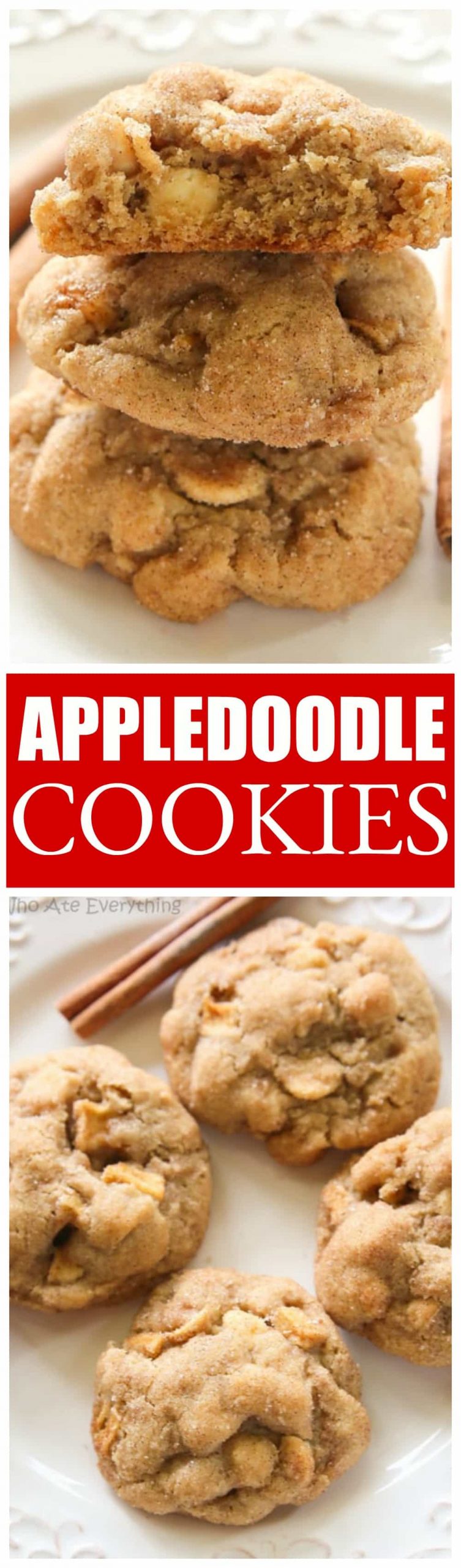 Appledoodle - a snickerdoodle meets an apple! This cookie is perfect for fall or anytime. #apple #cookies #fall #dessert #appledoodles