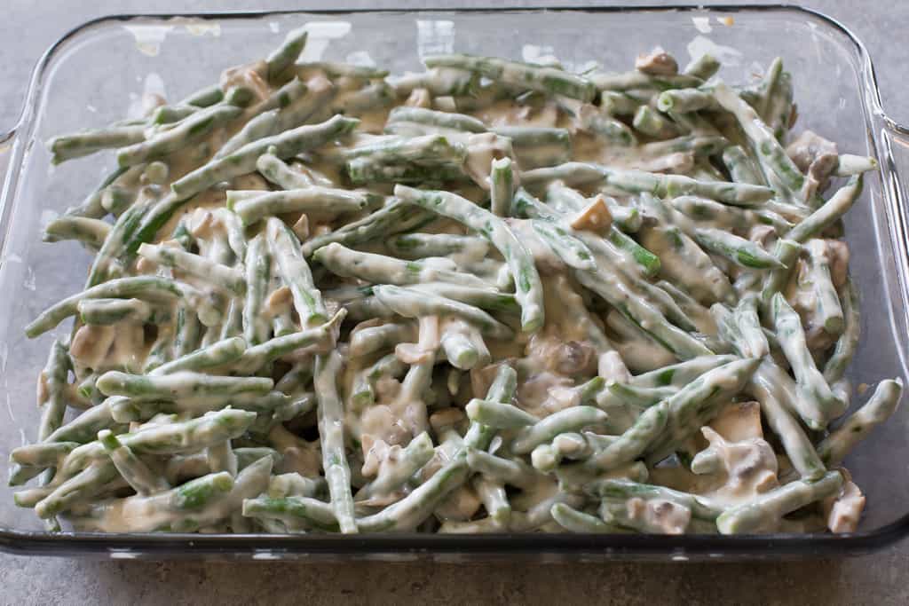 This homemade Green Bean Casserole recipe made without cream of mushroom soup. Easy and delicious side for Thanksgiving or any other holiday. the-girl-who-ate-everything.com