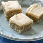 Monkey Squares - a moist banana bread bar with a brown sugar frosting! the-girl-who-ate-everything.com