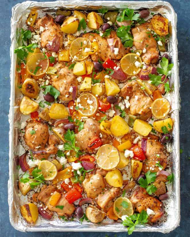 fb image - Sheet Pan Greek Chicken Dinner