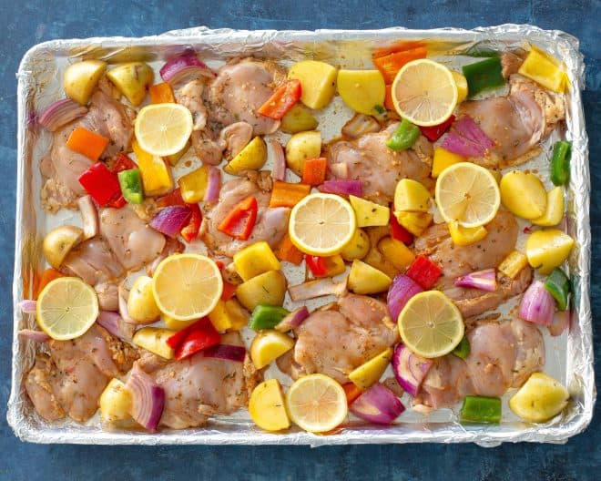 fb image - Sheet Pan Greek Chicken Dinner