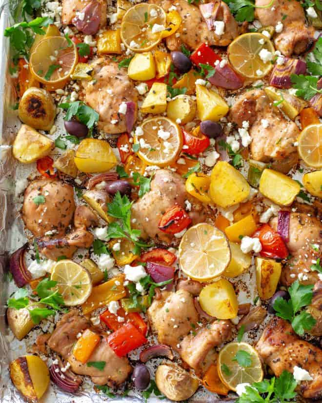 fb image - Sheet Pan Greek Chicken Dinner