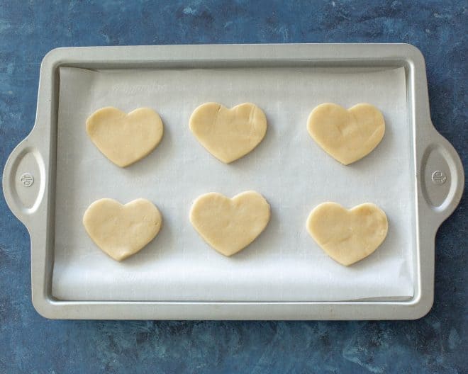 sugar cookie dough in a heart