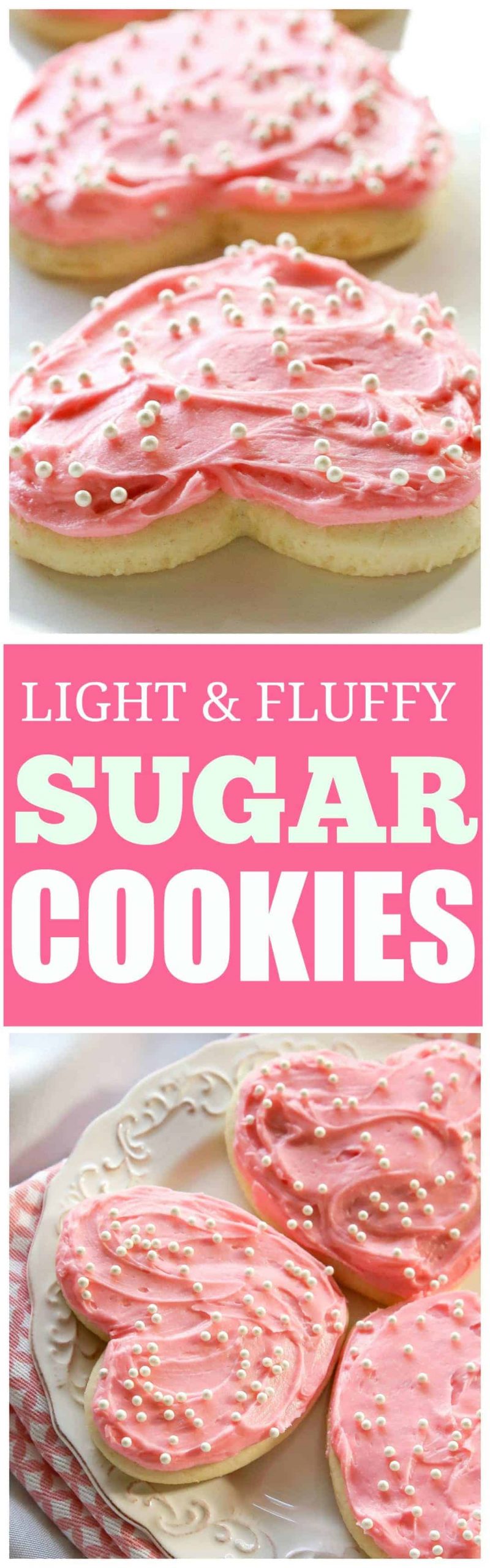 Light and Fluffy Sugar Cookies - these are the perfect sugar cookie! #sugar #cookie #recipe #soft