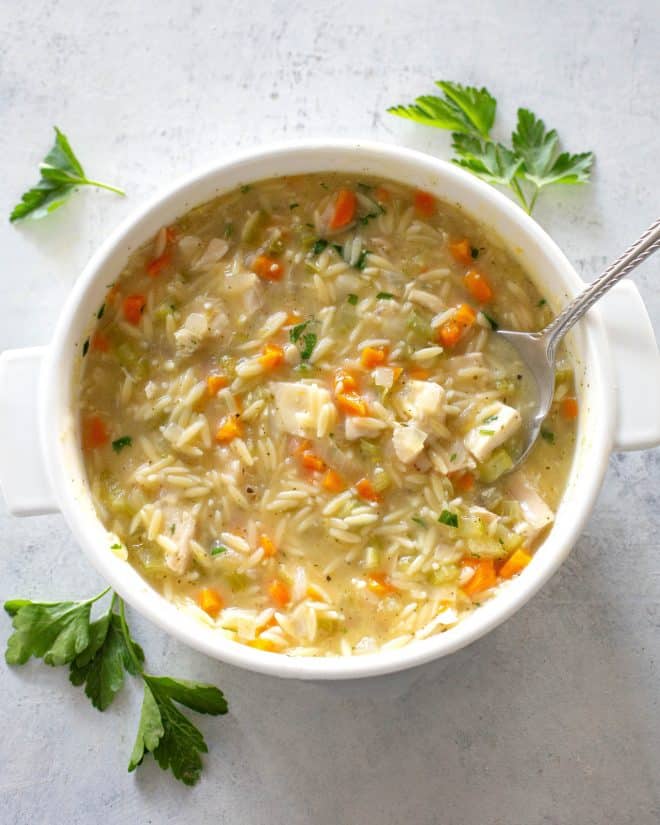 fb image - Lemon Chicken Orzo Soup