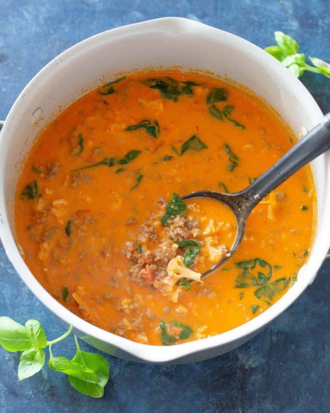 fb image - Sausage Tomato Cauliflower Soup