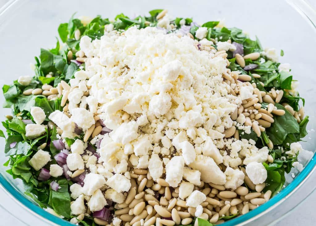 Spinach, Feta, and Orzo Salad - tossed in a balsamic vinaigrette. the-girl-who-ate-everything.com 