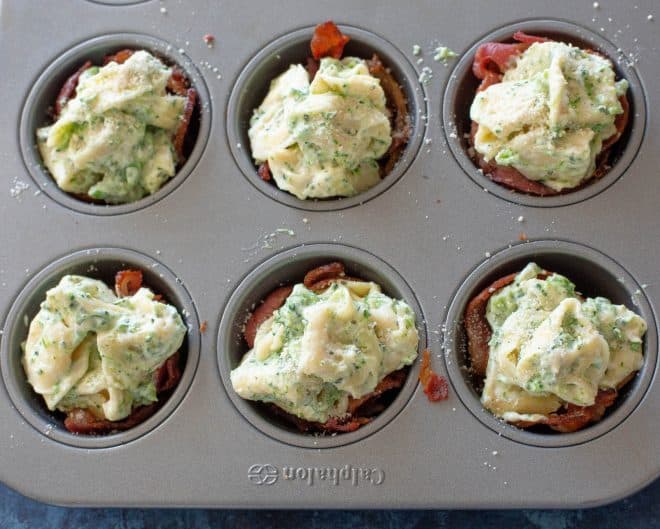 fb image - Creamy Tortellini Broccoli Bacon Cups