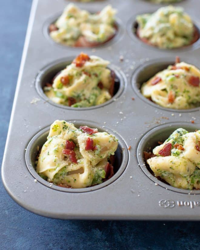 fb image - Creamy Tortellini Broccoli Bacon Cups