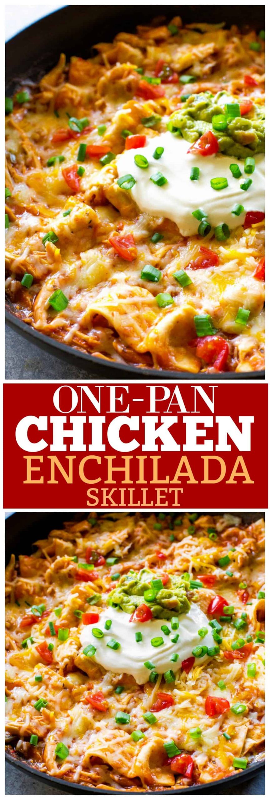 fb image scaled - One-Pan Chicken Enchilada Skillet