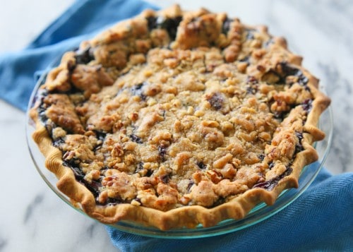 Blueberry Custard Pie - A creamy blueberry custard topped with a sweet streusel. the-girl-who-ate-everything.com
