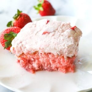 Strawberries and Cream Sheet Cake | The Girl Who Ate Everything