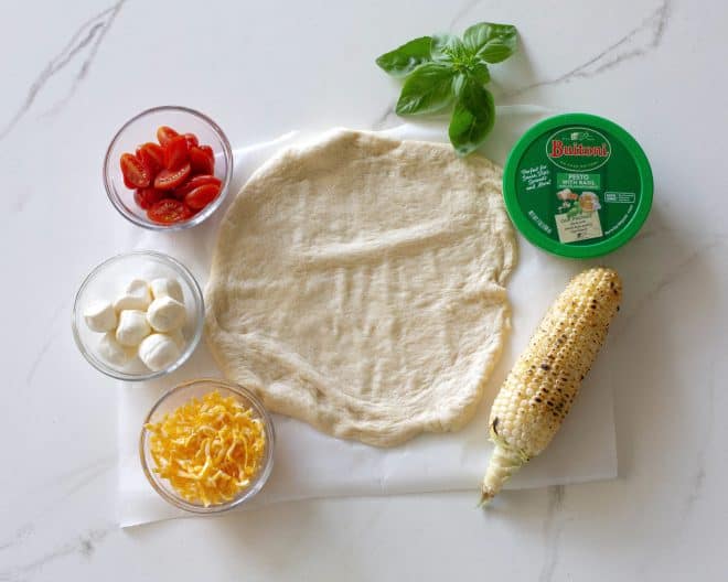 fb image - Charred Corn, Tomato, and Basil Pesto Pizza