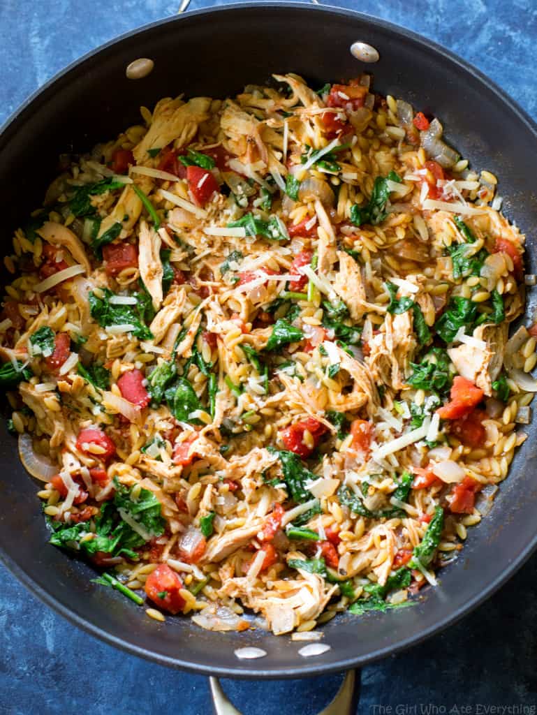 fb image - One-Pan Chicken and Spinach Orzo