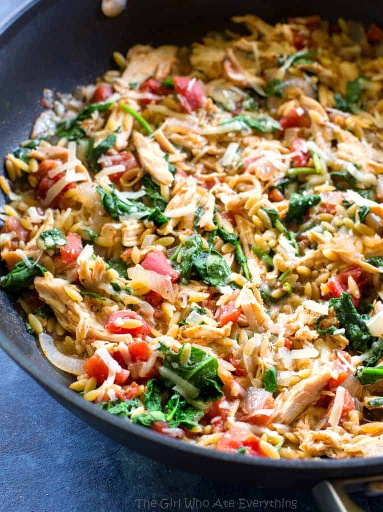 One-Pan Chicken and Spinach Orzo