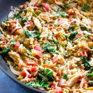 fb image - One-Pan Chicken and Spinach Orzo