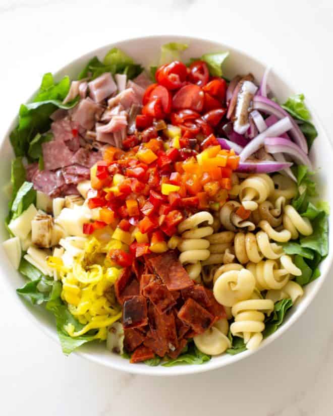 Italian sub pasta salad - Italian Sub Pasta Salad