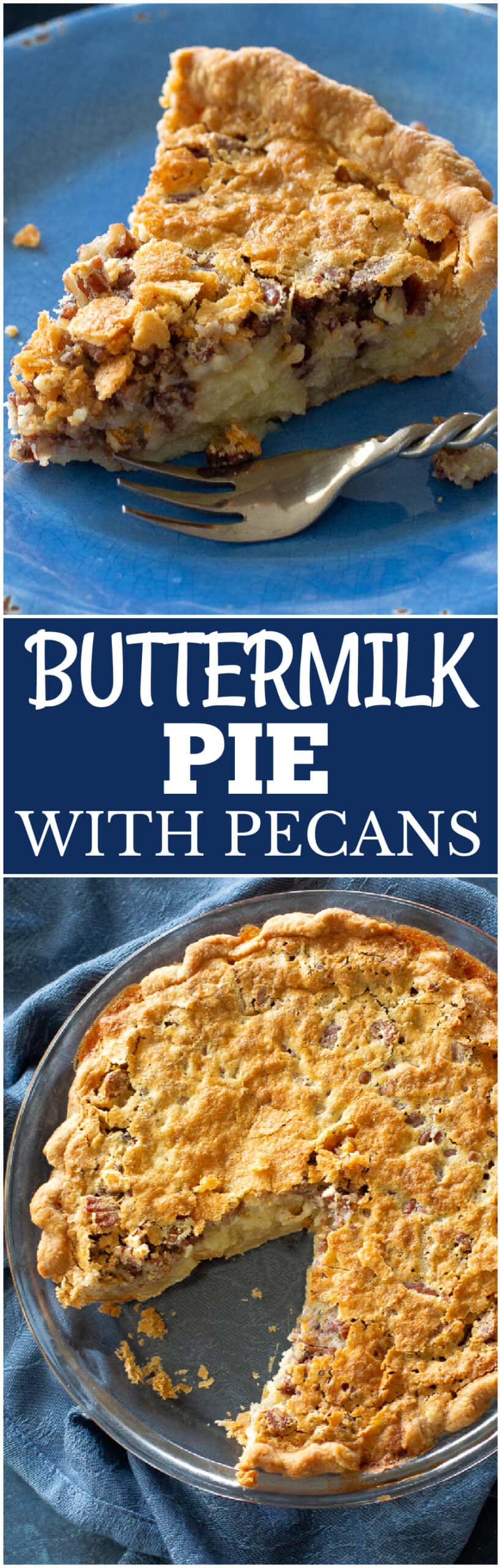 buttermilk pie with pecans scaled - Buttermilk Pie with Pecans