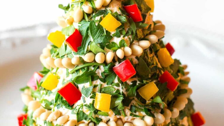 christmas tree cheese ball - Christmas Cheese Tree