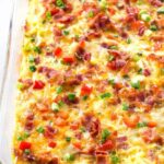 confetti bacon hashbrown breakfast casserole - Confetti Bacon Hashbrown Casserole