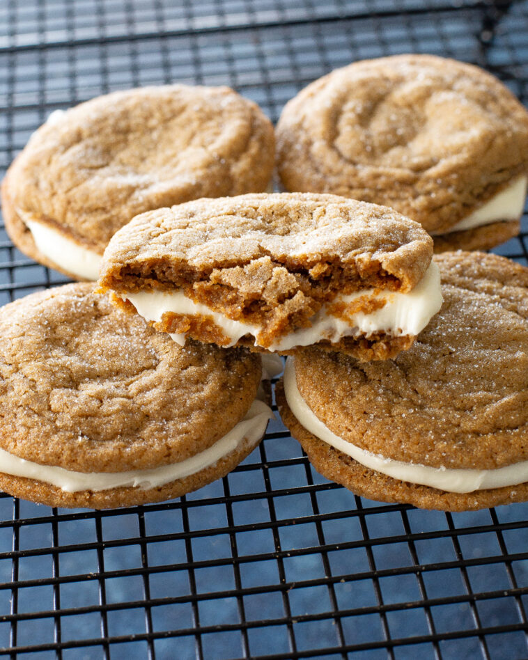gingerbread sandwich ccokies - Gingerbread Sandwich Cookies