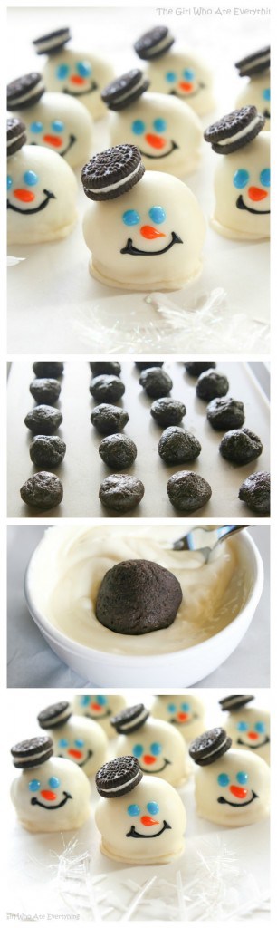 melted snowmen - Melted Snowmen Oreo Balls