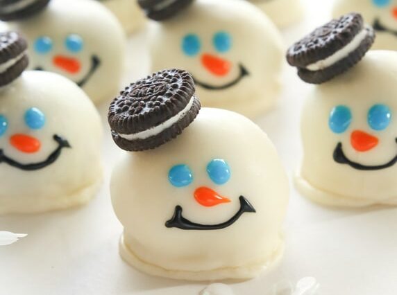 snowman - Melted Snowmen Oreo Balls