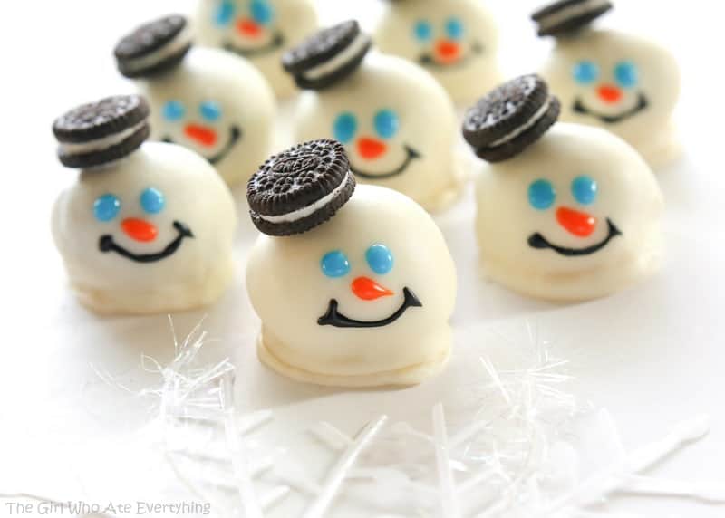snowman - Melted Snowmen Oreo Balls