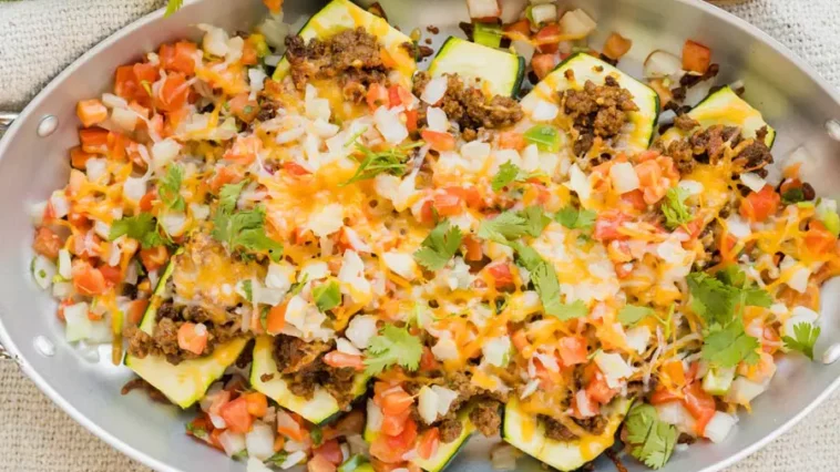 zucchini taco boats stuffed - Zucchini Taco Boats