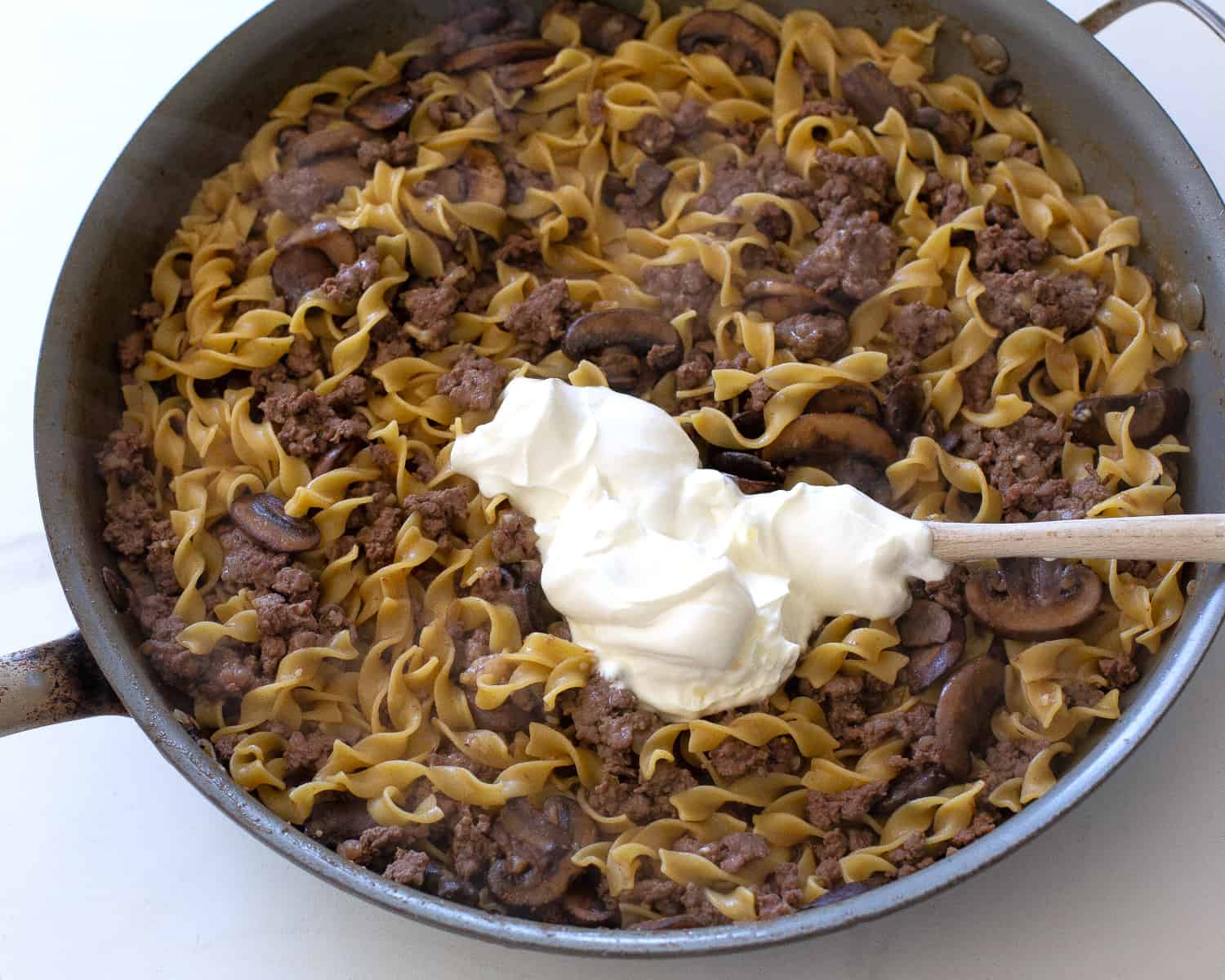 sour cream on beef stroganoff