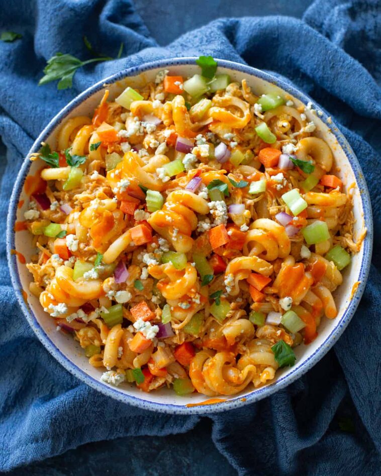 buffalo chicken pasta salad - Buffalo Chicken Pasta Salad