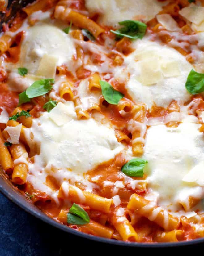 skillet baked ziti - One-Pan Baked Ziti Skillet