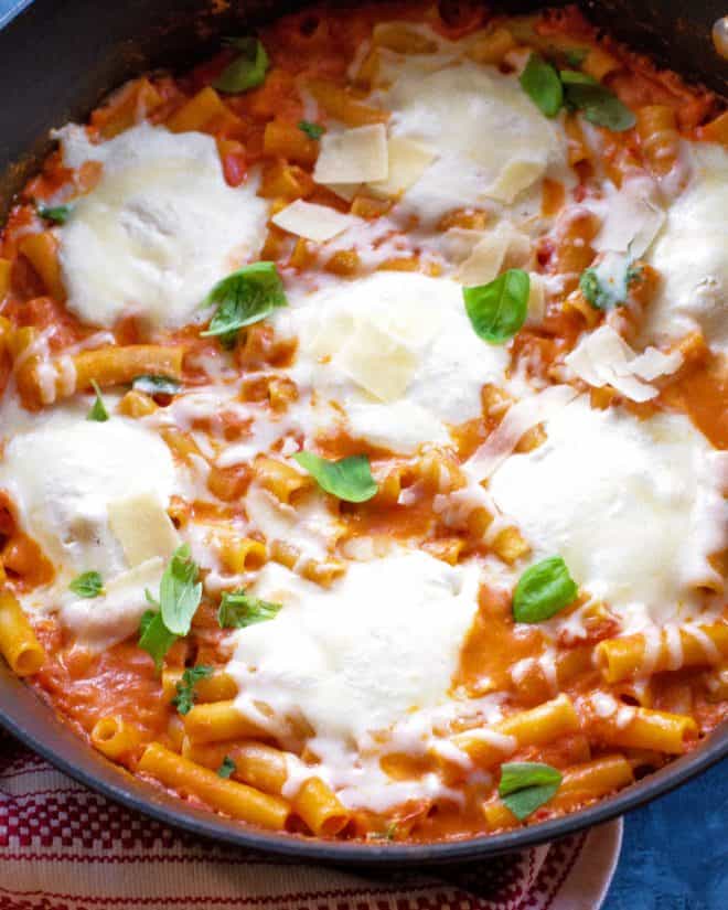 One-Pan Baked Ziti Skillet