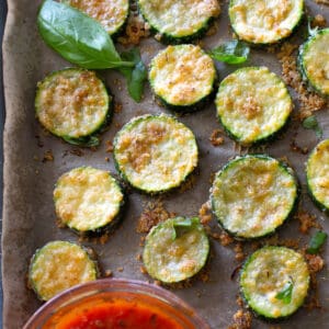 Zucchini Parmesan with marinara