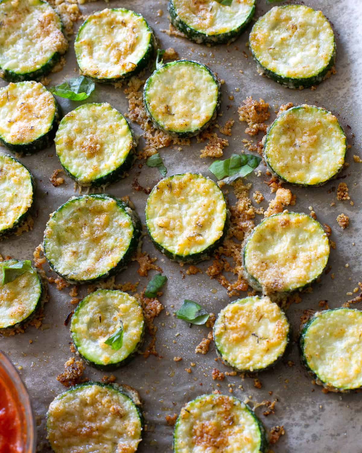 Zucchini Parmesan with marinara