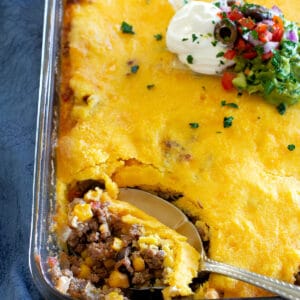 tamale pie with scoop out