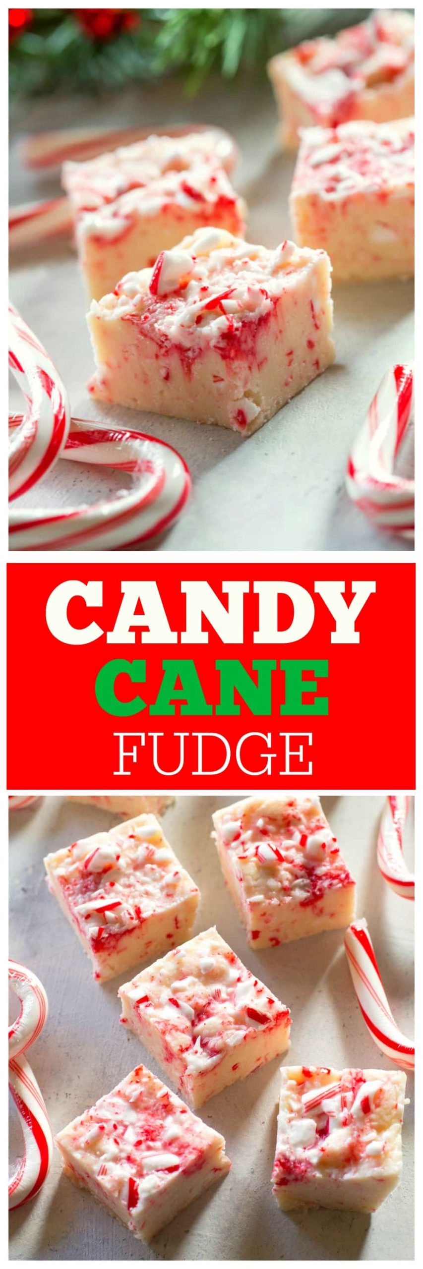 Candy Cane Fudge - only 5 ingredients and so delicious. #candy #cane #fudge #christmas #dessert
