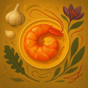 Keto Saffron Garlic Shrimp